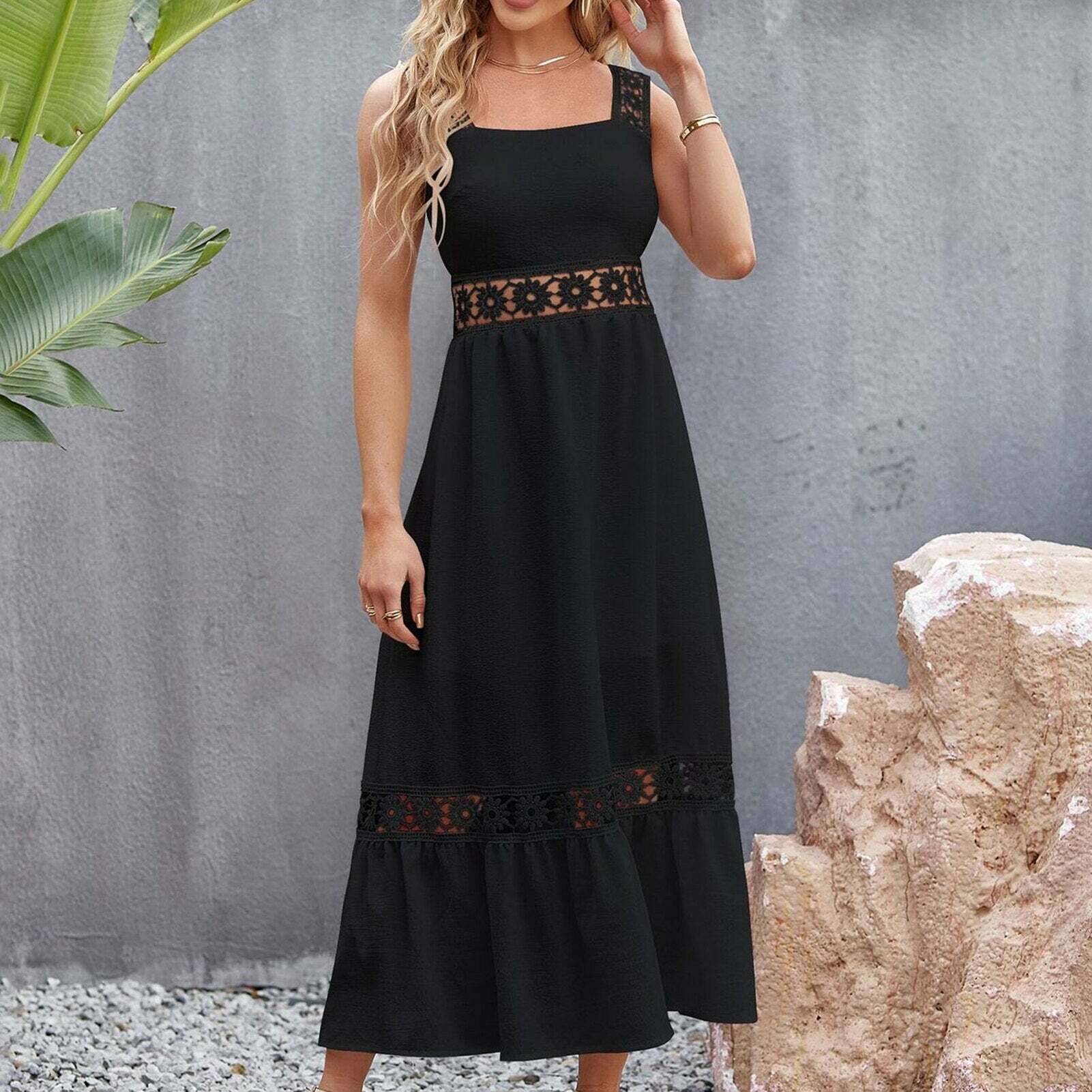 2024 Y2K Lace Maxi Dress - Boho Chic with Coquette Aesthetic & Grunge Style Vibes