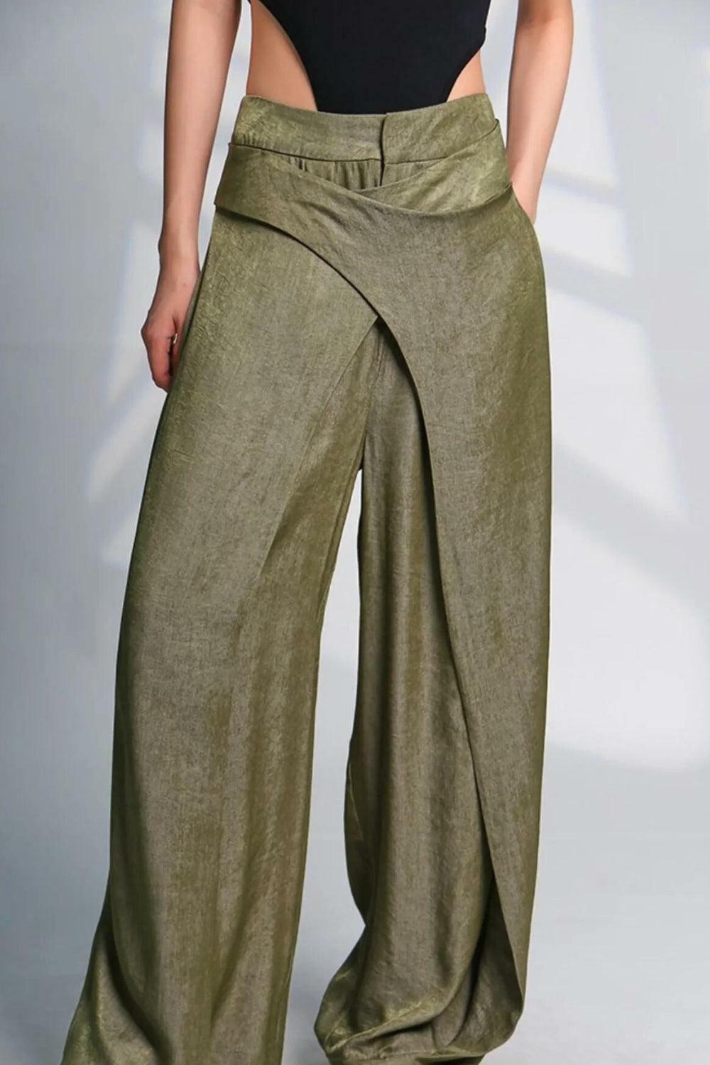 Asymmetrical Wide Leg Cargo Pants - Y2K Grunge Style for Trendy Summer Outfits