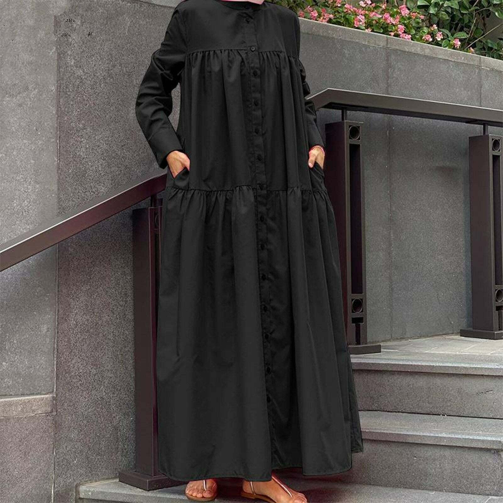 Chic Y2K Aesthetic Abaya Robe - Coquette & Grunge Style for Trendy Women