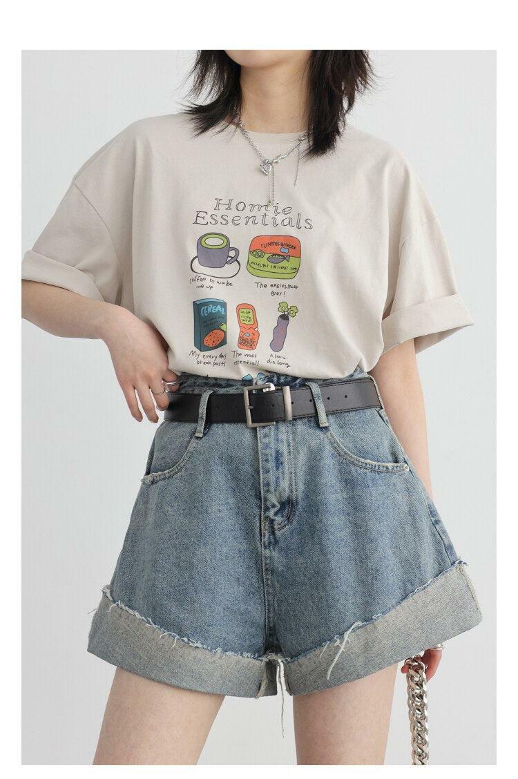 Distressed Slit Jean Shorts - Y2K Summer Fashion, Grunge Aesthetic, and 90s Style