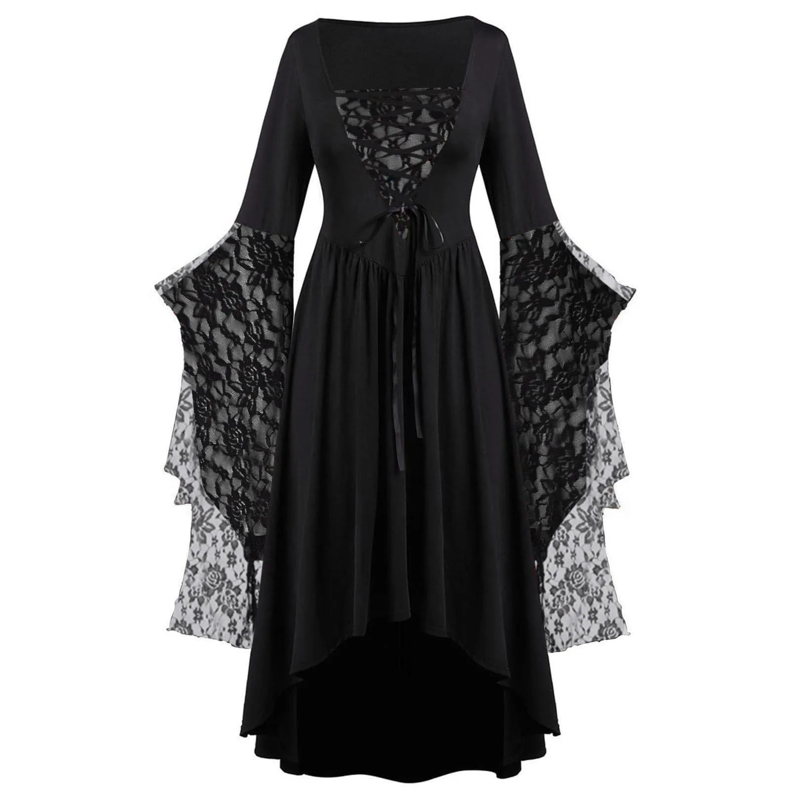 Gothic Vintage 90s Egirl Dress - Halloween Witch Vampire Cosplay Costume for Grunge Aesthetic