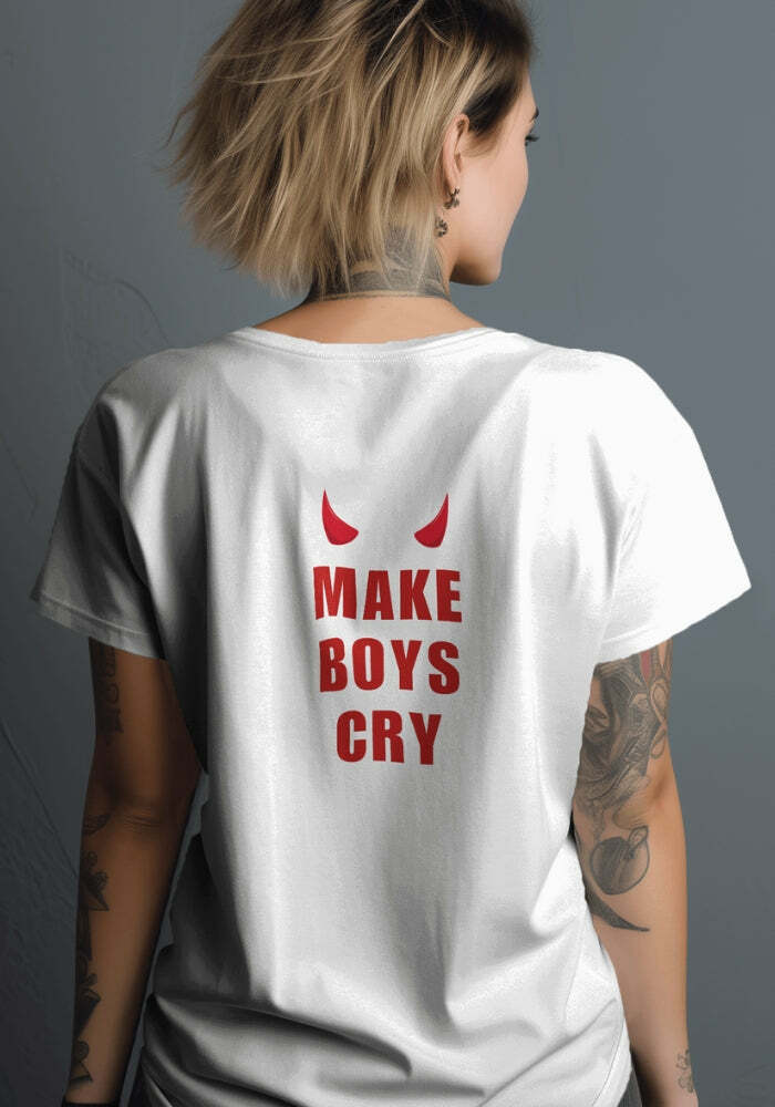 Make Boys Cry Tee - Y2K Grunge Aesthetic, 90s Fashion, Cute Outfits for Summer Vibes