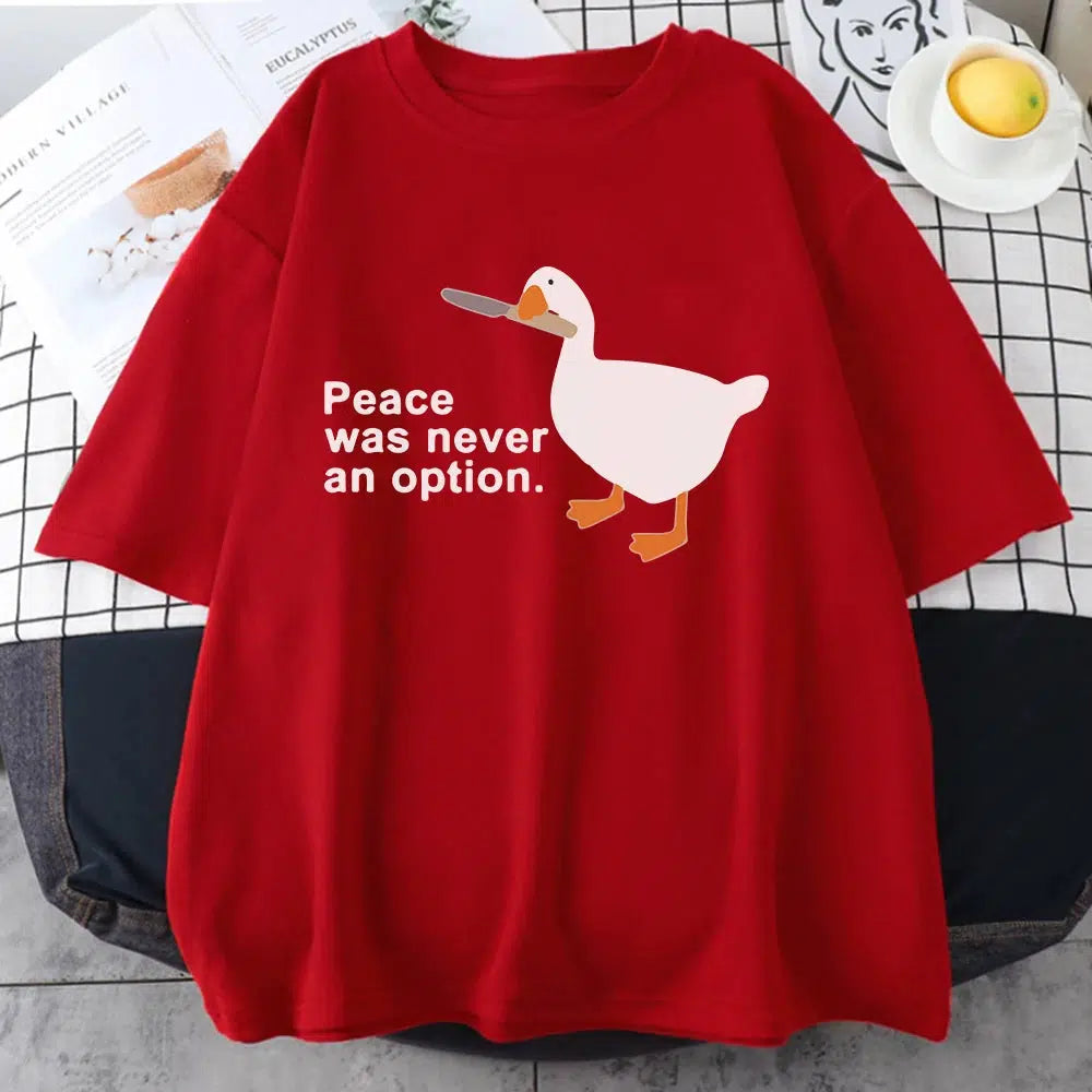 Peace Was Never An Option Tee - Y2K Grunge Aesthetic, 90s Fashion, and Cute Outfit Ideas