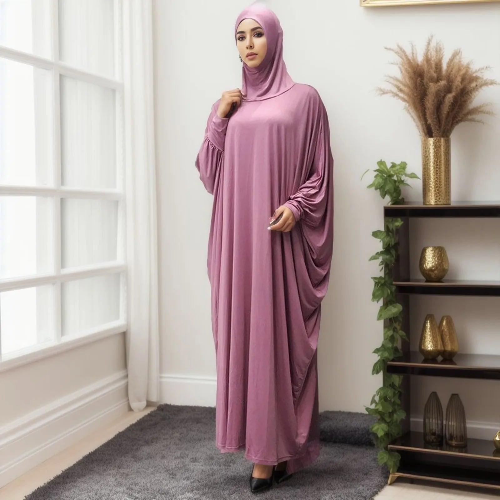 Solid Color Bat Cardigan Robe - Y2K Aesthetic Long Sleeve Maxi Dress for Cozy Style