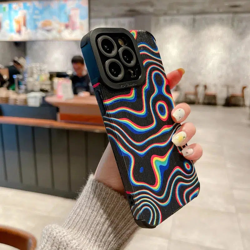 Wavy Rainbow Phone Case - Y2K Aesthetic, 90s Style, Cute Outfits, and Grunge Vibes