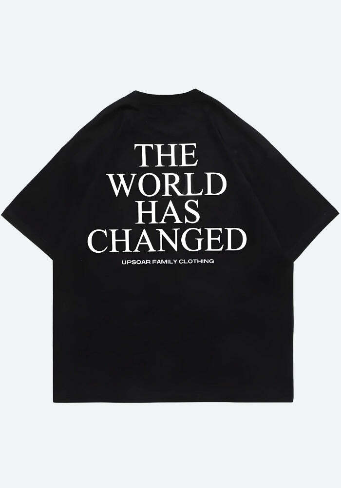 World Has Changed Y2K Graphic Tee - Vintage 90s Aesthetic for Trendy Summer Outfits