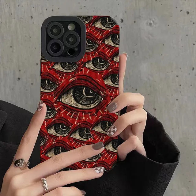 Y2K Aesthetic Devil Eyes Phone Case - Grunge Style, 90s Fashion, Cute Outfits Accessory