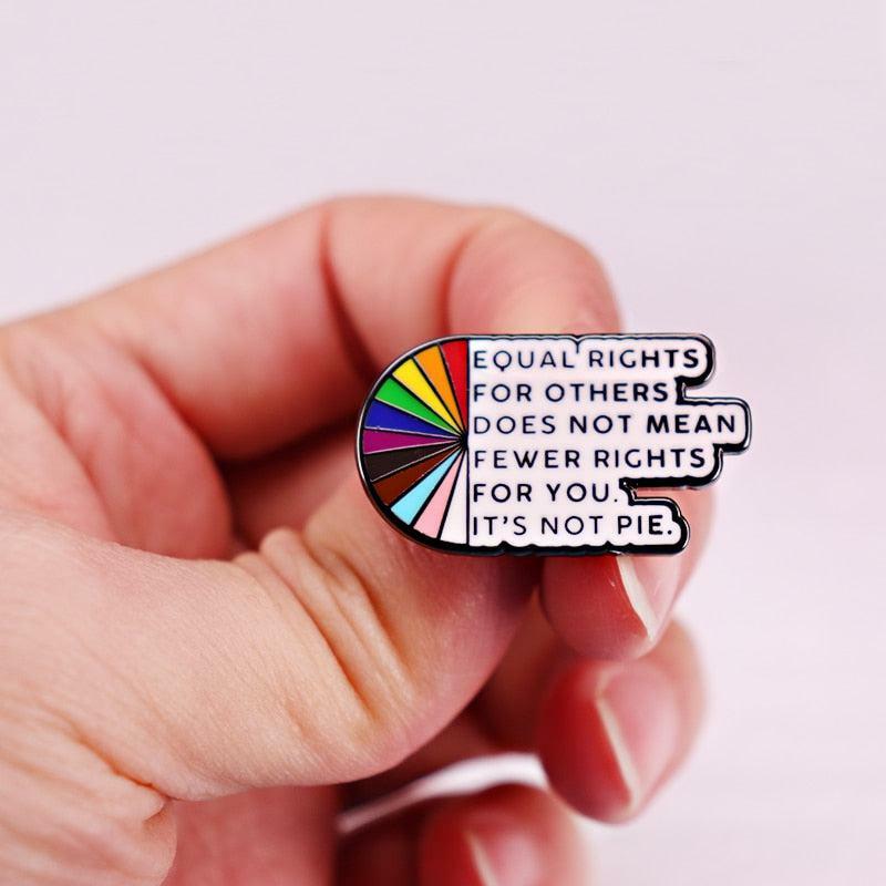 Y2K Aesthetic Equal Rights Pins - 90s Grunge Style Accessories for Summer Outfits