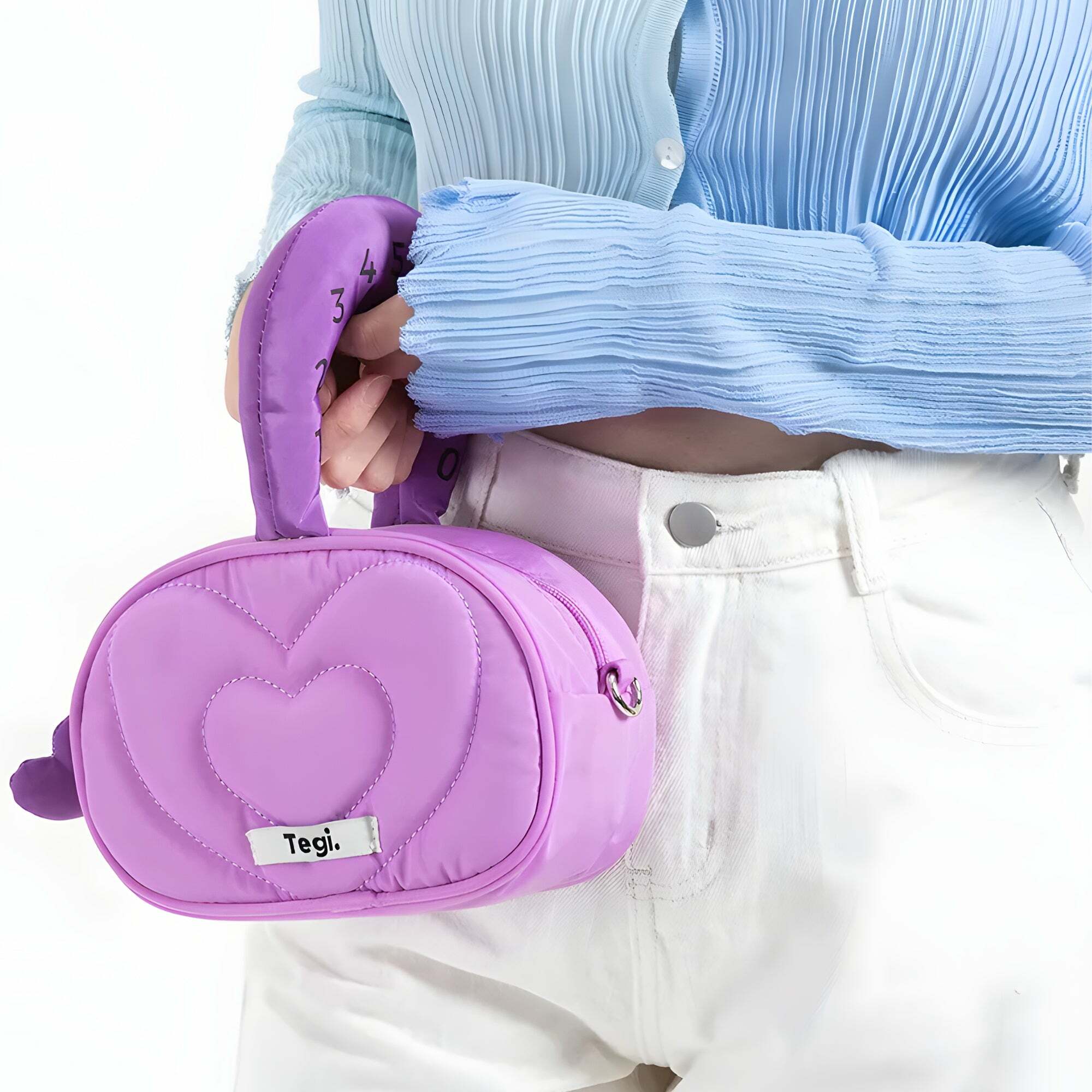 Y2K Aesthetic Heart Puffer Handbag - Trendy Grunge & 2000s Fashion Statement Accessory