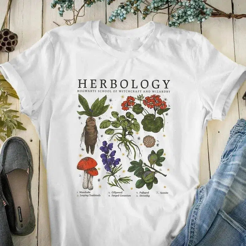 Y2K Aesthetic Herbology Tee: Vintage 90s Grunge Style for Summer Outfits & Cute Looks