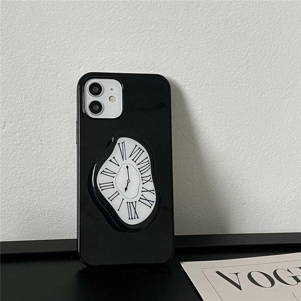 Y2K Aesthetic Melting Clock Phone Case - 90s Grunge Style for Trendy Summer Outfits