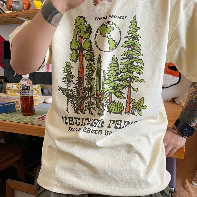 Y2K Aesthetic National Parks Tee: Vintage 90s Grunge Style for Summer Adventures