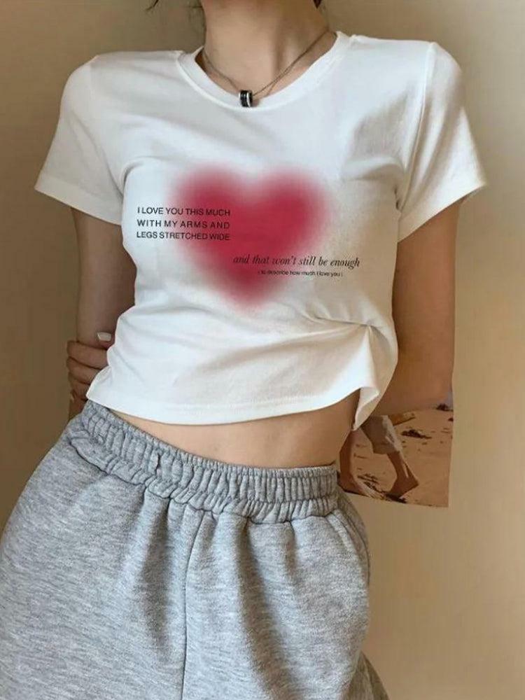 Y2K Aesthetic Pink Heart Aura Tee - Cute Summer Outfit, Grunge Style, 90s Fashion Vibes