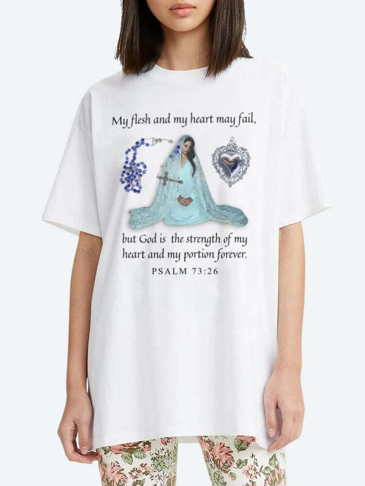 Y2K Aesthetic Psalm 73:26 Tee - Vintage 90s Grunge Style for Trendy Summer Outfits