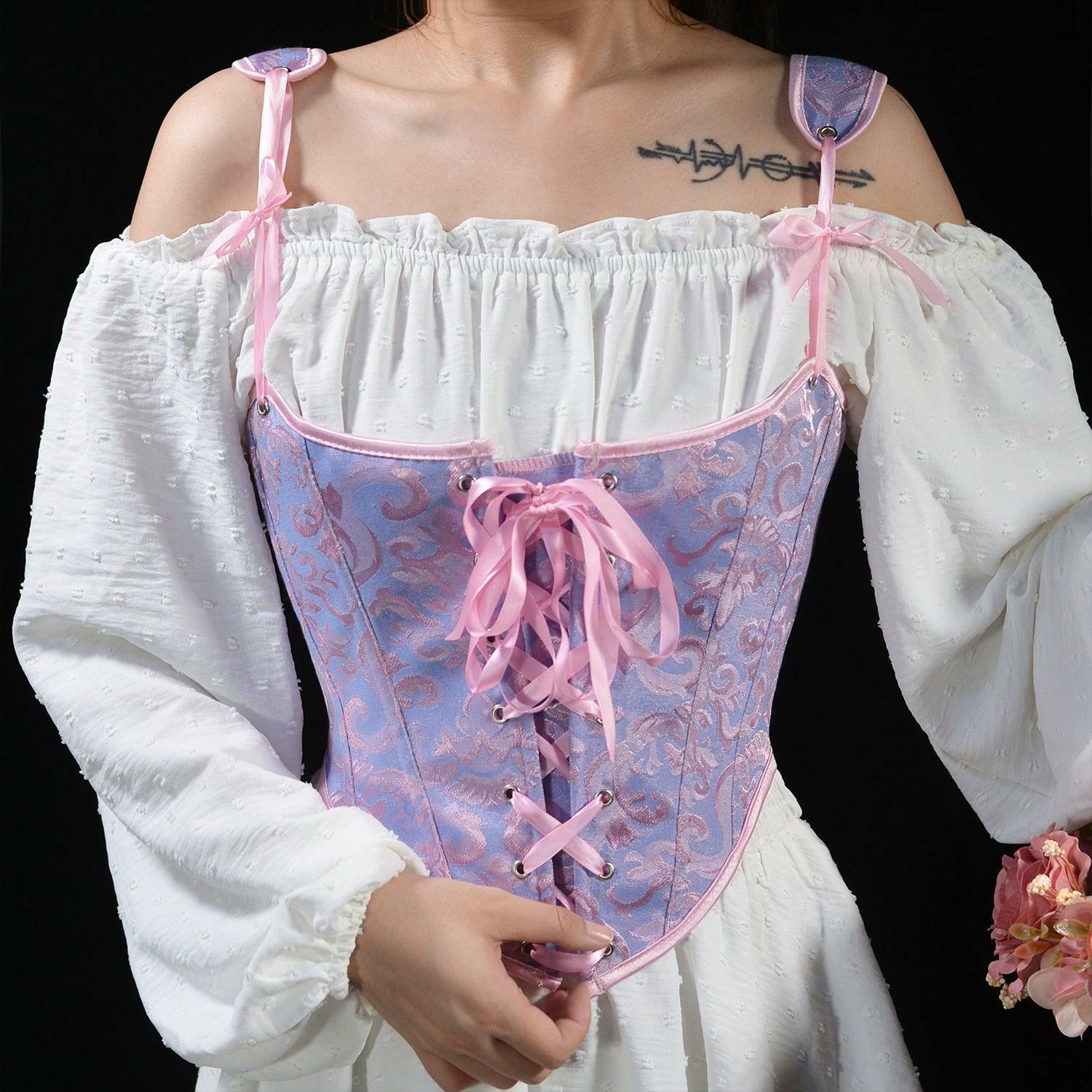 Y2K Aesthetic Ribbon Corset Top - Grunge Style for Summer Outfits & 90s Fashion Vibes