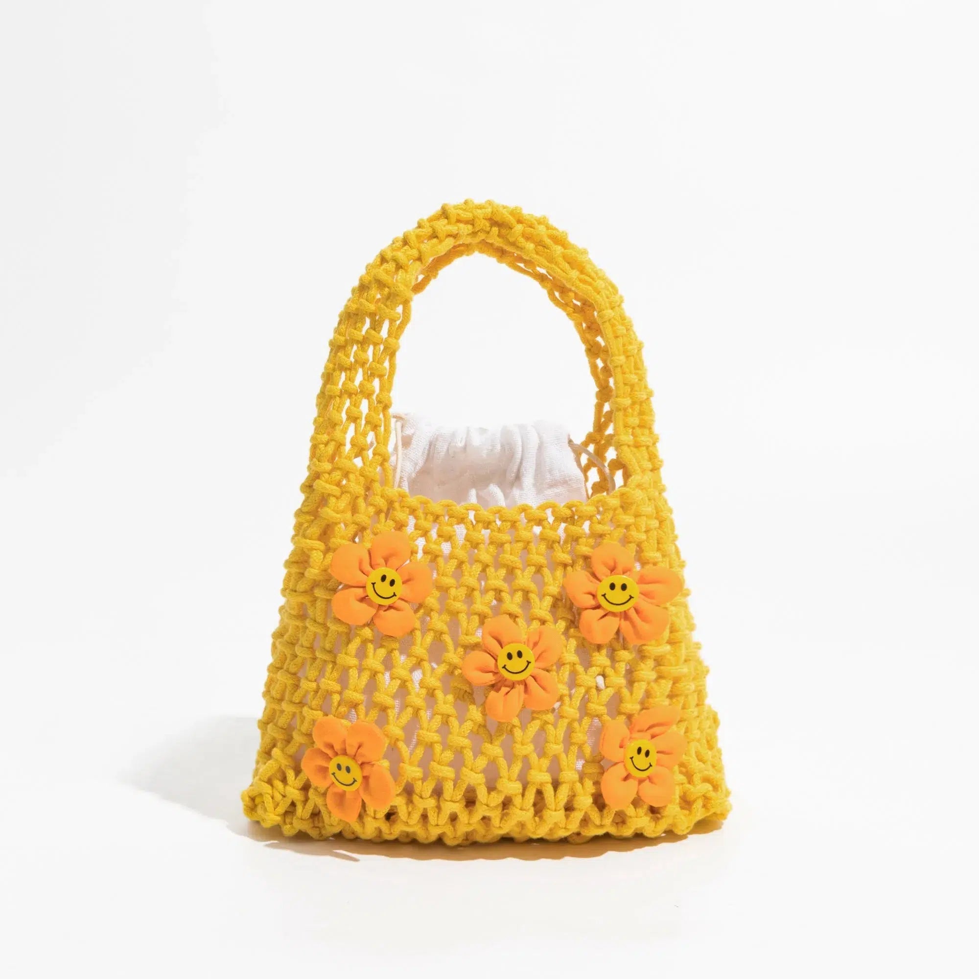 Y2K Aesthetic Smiley Flowers Crochet Bag - Perfect for 90s Fashion & Summer Outfits