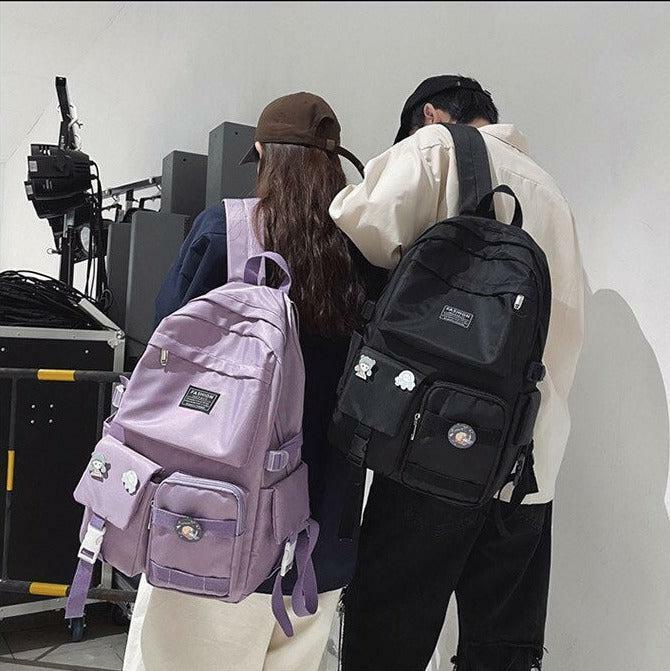 Y2K Aesthetic Unisex School Backpack with Extra Pockets for 90s Fashion Lovers