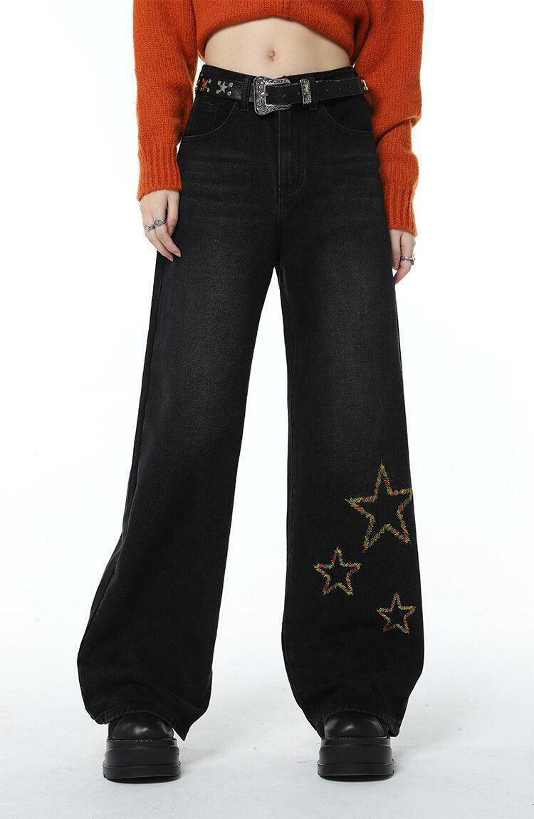 Y2K Aesthetic Wide Leg Jeans - Grunge Style, 90s Fashion, and Summer Outfit Essential