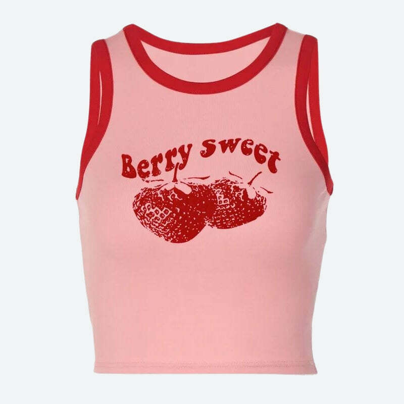 Y2K Berry Sweet Crop Top - Trendy Summer Outfit, Perfect for 90s Aesthetic & Grunge Style