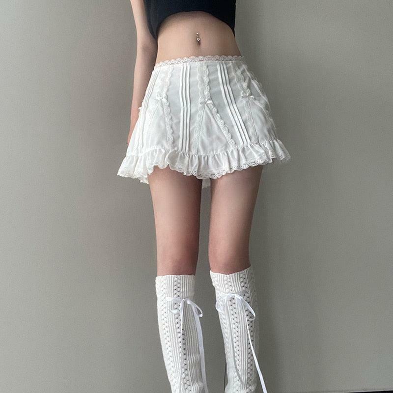 Y2K Coquette Frill Hem Mini Skirt - Cute Summer Outfit, 90s Aesthetic, Trendy Fashion