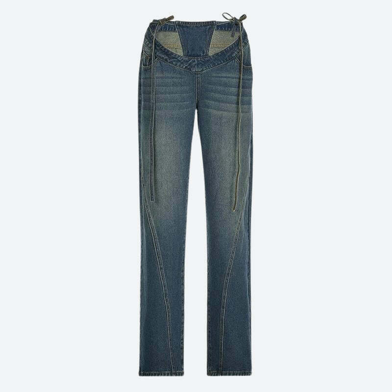 Y2K Cut Out Low Rise Baggy Jeans - Trendy Grunge Style for Summer Outfits & Aesthetic Looks