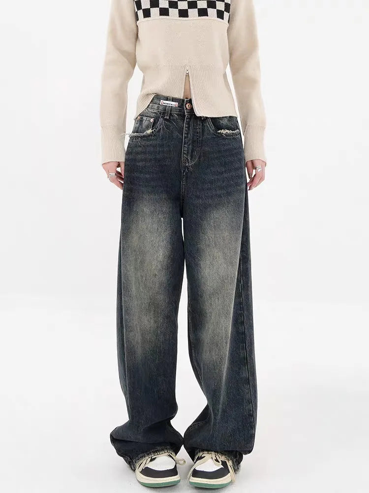 Y2K Distressed Wide Leg Jeans - Trendy Grunge Style for Summer Outfits & Aesthetic Looks