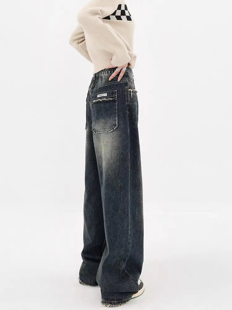 Y2K Distressed Wide Leg Jeans - Trendy Grunge Style for Summer Outfits & Aesthetic Looks