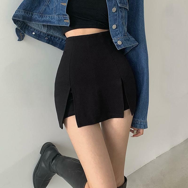 Y2K Double Side Slit Mini Skort - Trendy Summer Outfit, Grunge Aesthetic, 90s Style