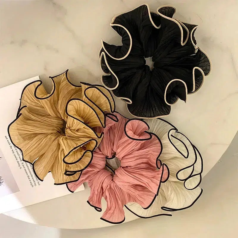 Y2K Fashion Crinkle Chiffon Scrunchies for 90s Aesthetic Summer Outfits & Grunge Styles