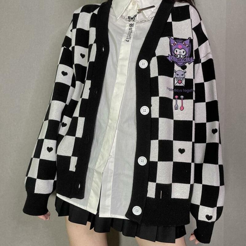 Y2K Grunge Aesthetic Black Buttoned Cardigan for Stylish Summer Outfits & 90s Fashion