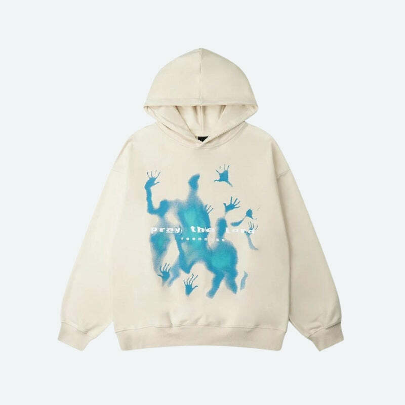 Y2K Grunge Aesthetic Blue Souls Hoodie - Vintage 90s Fashion for Effortless Summer Style