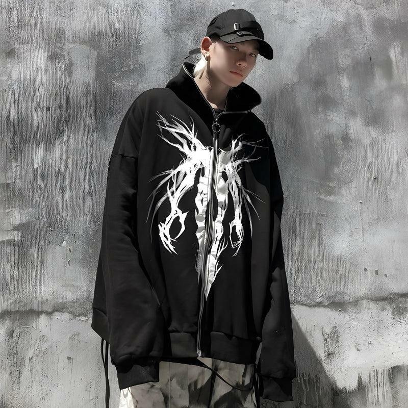 Y2K Grunge Aesthetic Full Zip-Up Hoodie - Vintage 90s Style for Trendy Outfits