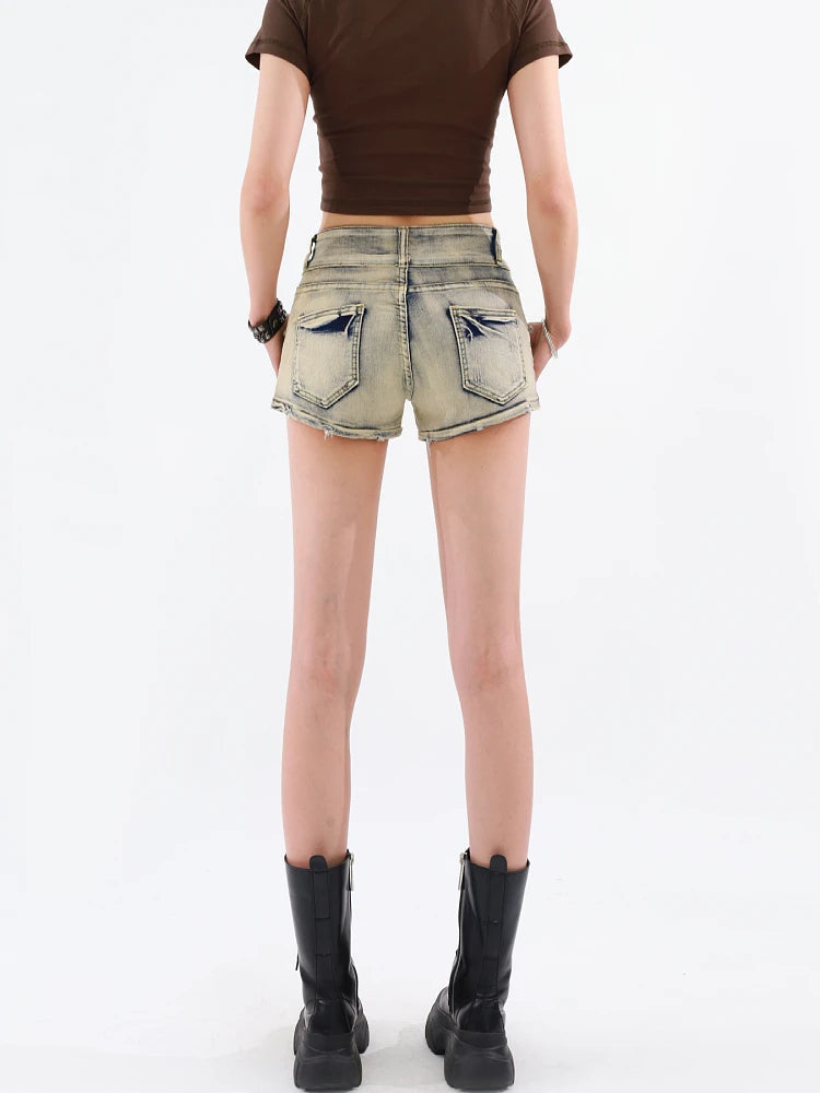 Y2K Grunge Distressed Denim Shorts for Summer Outfits & 90s Fashion Aesthetic