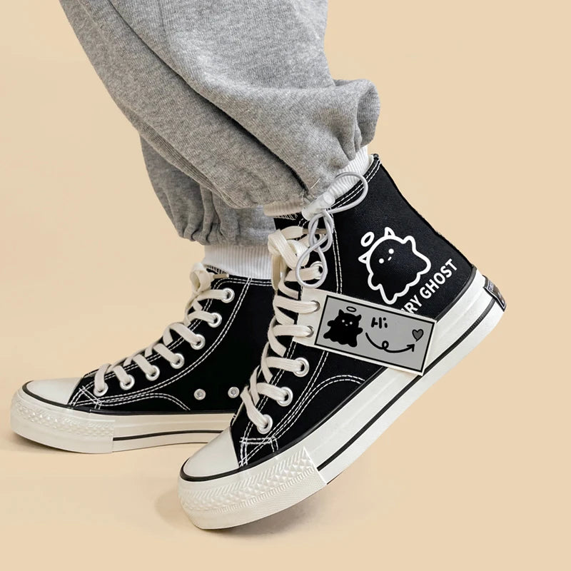 Y2K Grunge Lace-Up Canvas Shoes for Summer Outfits, 90s Aesthetic, and Cute Styles