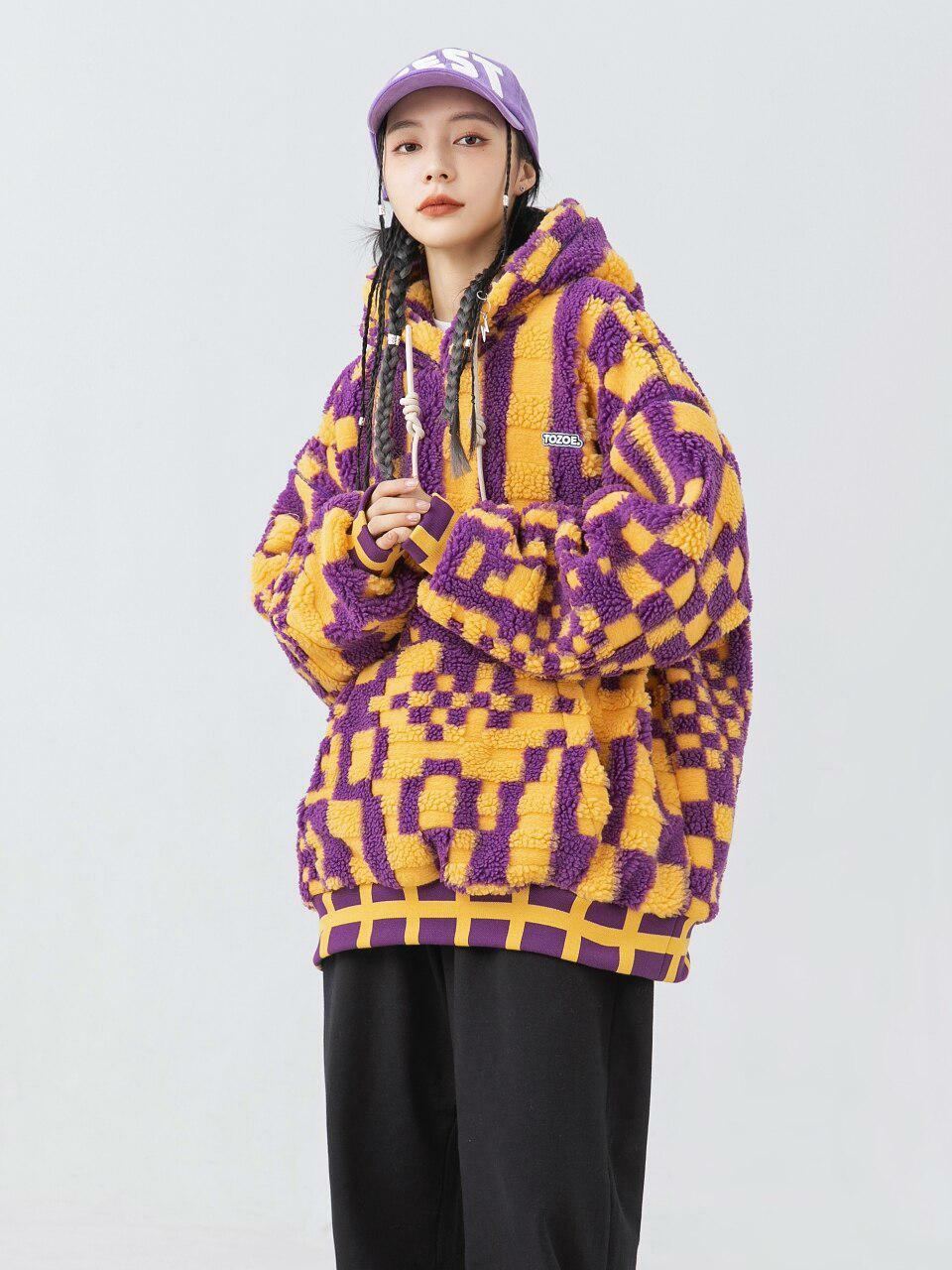 Y2K Grunge Oversized Plush Hoodie - Vintage 90s Aesthetic for Cozy Summer Outfits