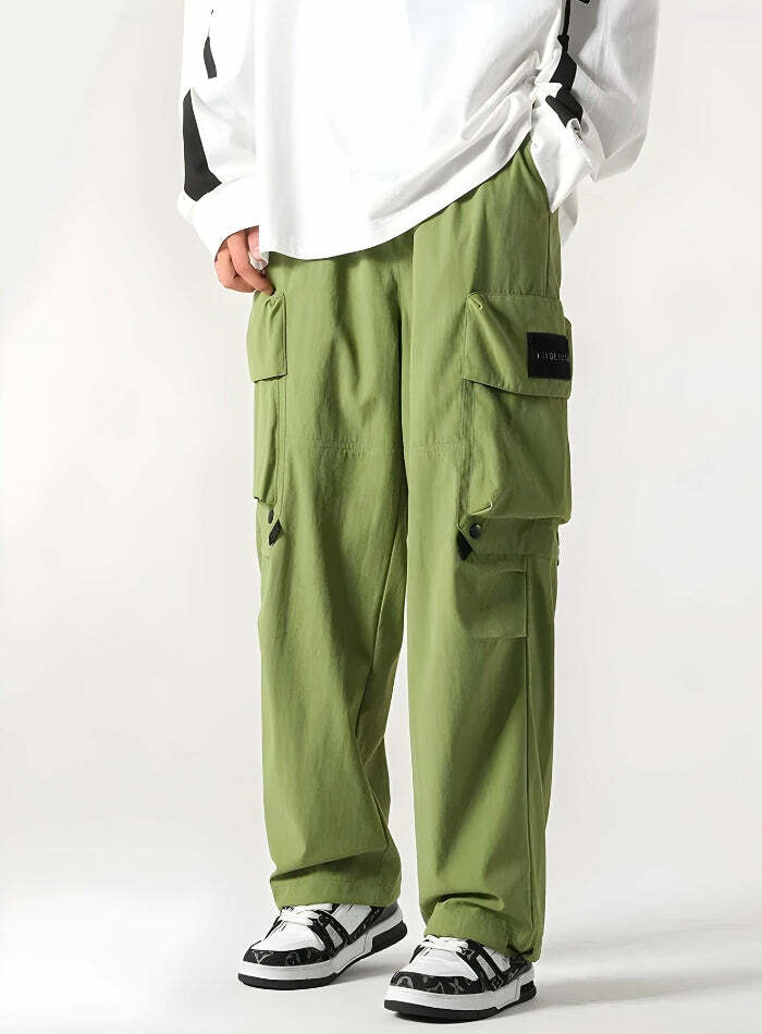 Y2K Grunge Parachute Pants - Trendy Cargo Style for Summer Outfits & Aesthetic Looks