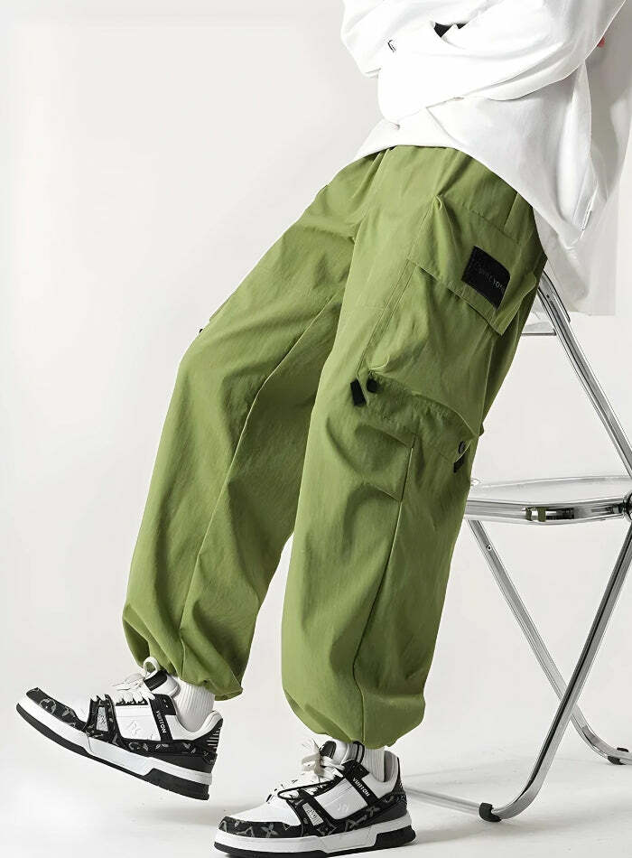 Y2K Grunge Parachute Pants - Trendy Cargo Style for Summer Outfits & Aesthetic Looks