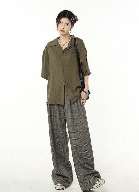 Y2K Grunge Wide Leg Plaid Pants - Vintage 90s Aesthetic for Effortless Summer Style