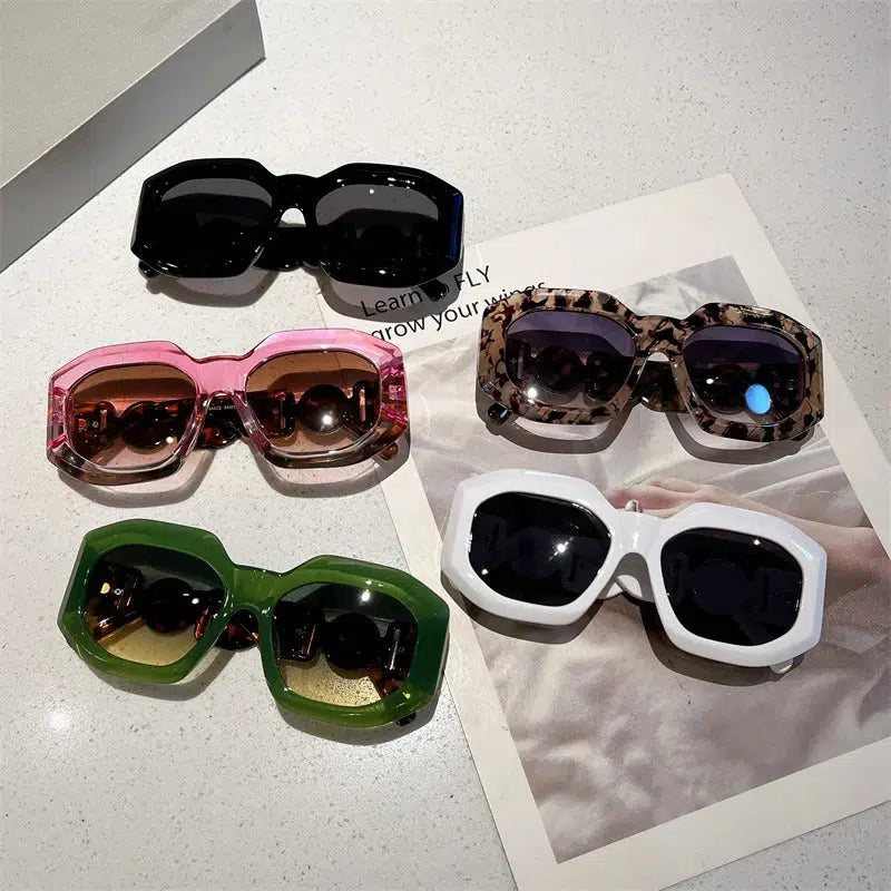 Y2K Oversized Square Sunglasses for 90s Fashion, Grunge Aesthetic & Summer Outfits