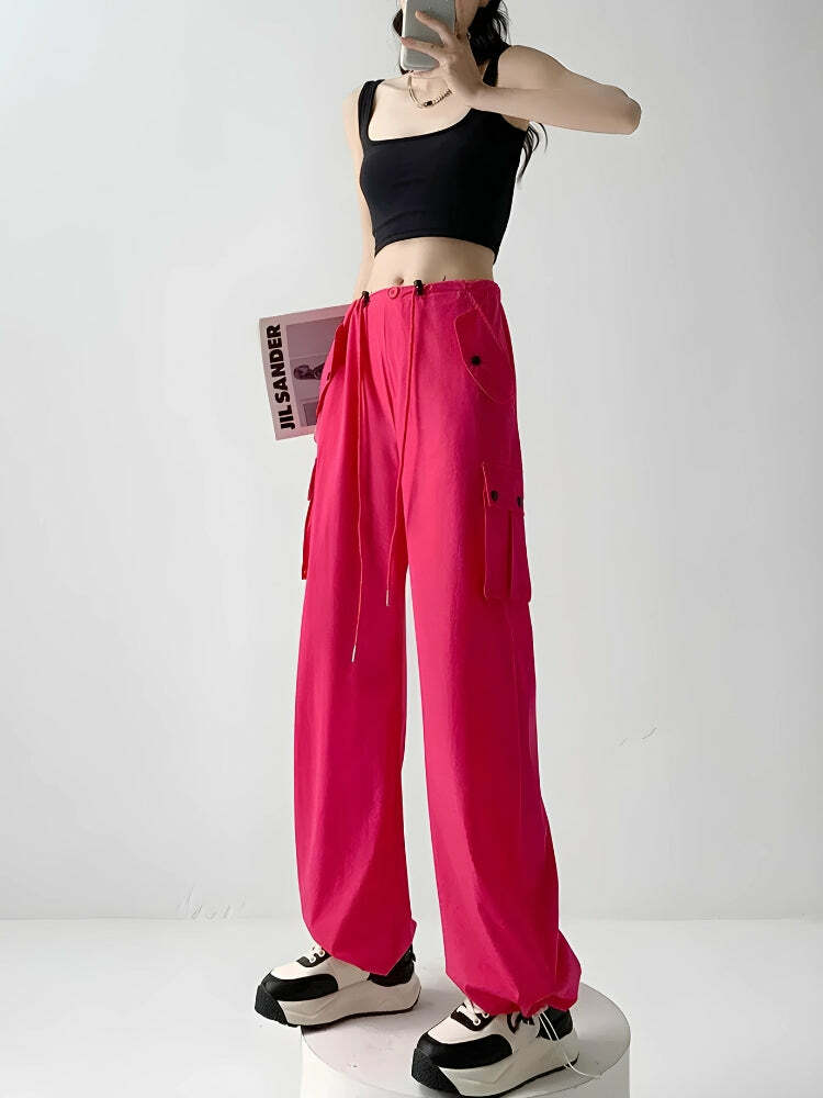 Y2K Parachute Cargo Pants - Trendy 90s Grunge Style for Summer Outfits & Aesthetic Looks