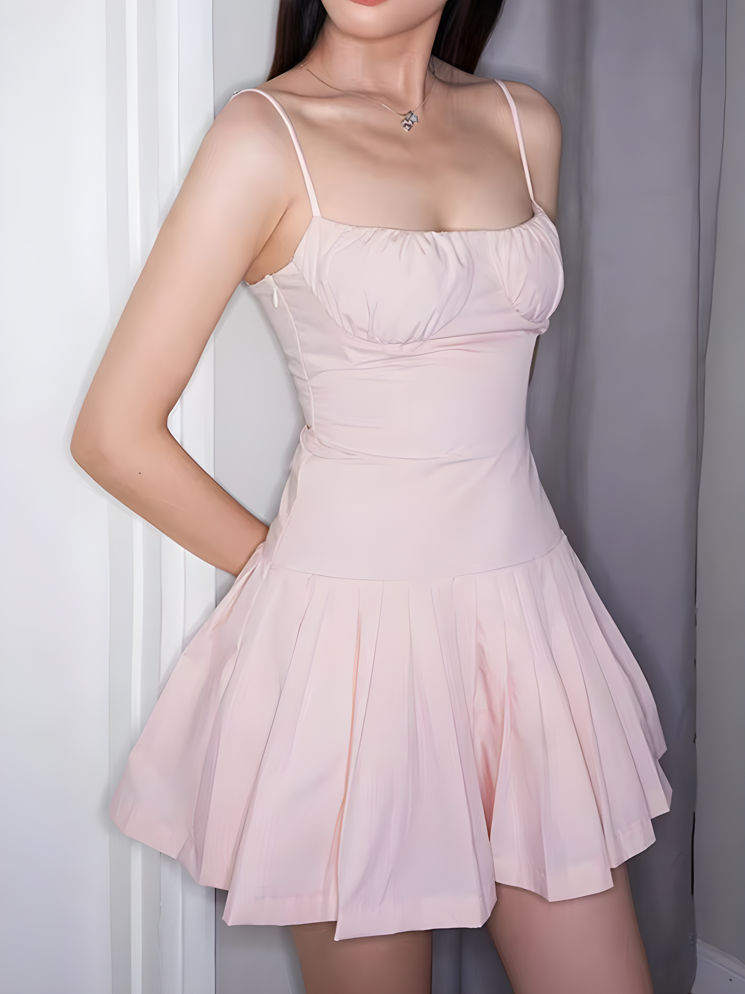 Y2K Pleated Pink Mini Dress - Cute Summer Outfit for Coquette Aesthetic & 90s Vibes