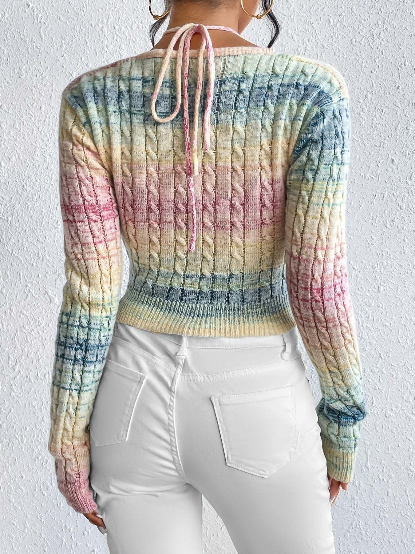 Y2K Rainbow Crochet Top - Trendy Summer Outfit, 90s Grunge Aesthetic, Cute & Colorful Style