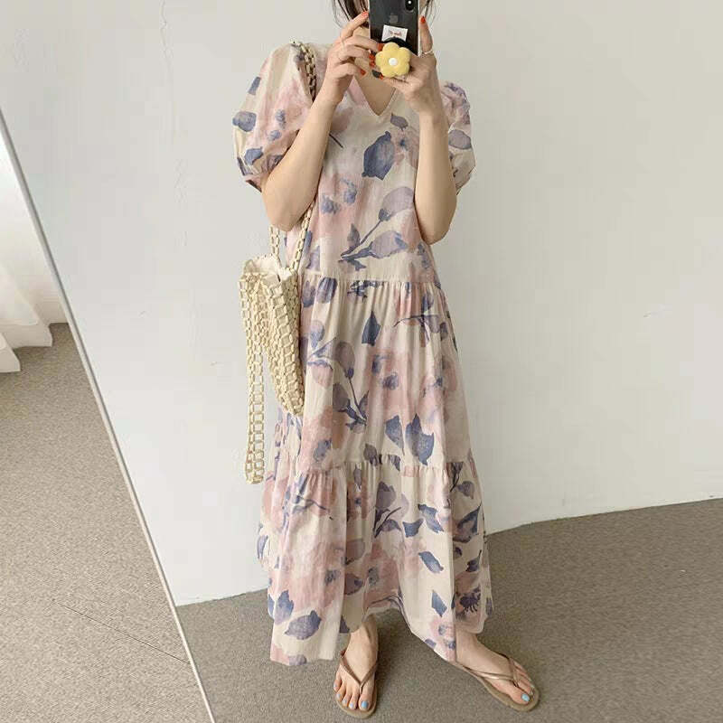 Y2K Vintage Printing Summer Dress - Cute Coquette Aesthetic with Grunge Style Vibes