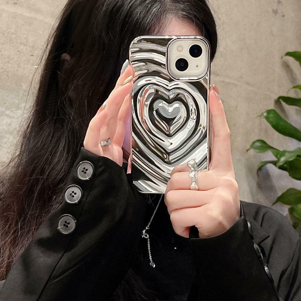 Y2K Wavy Heart iPhone Case - Trendy 2000s Aesthetic for Summer Outfits & Cute Accessories